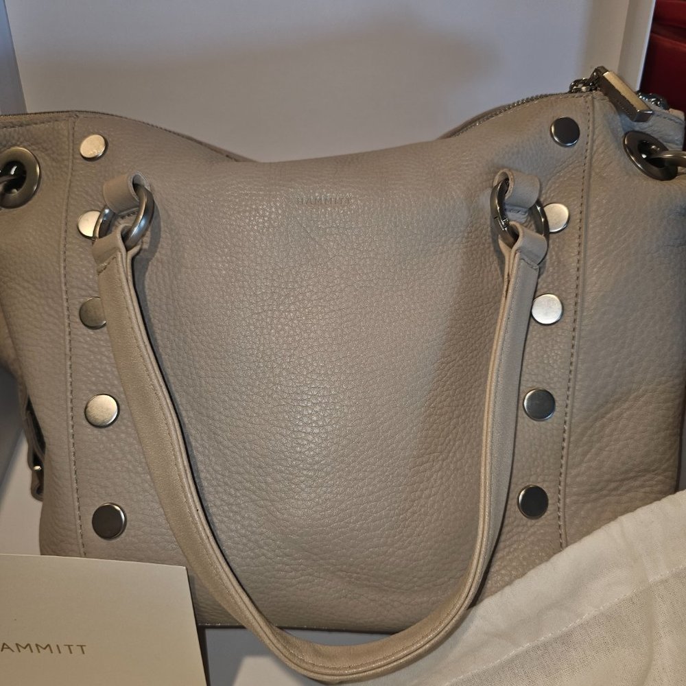 Hammitt Beige Leather Satchel with Silver Hardware